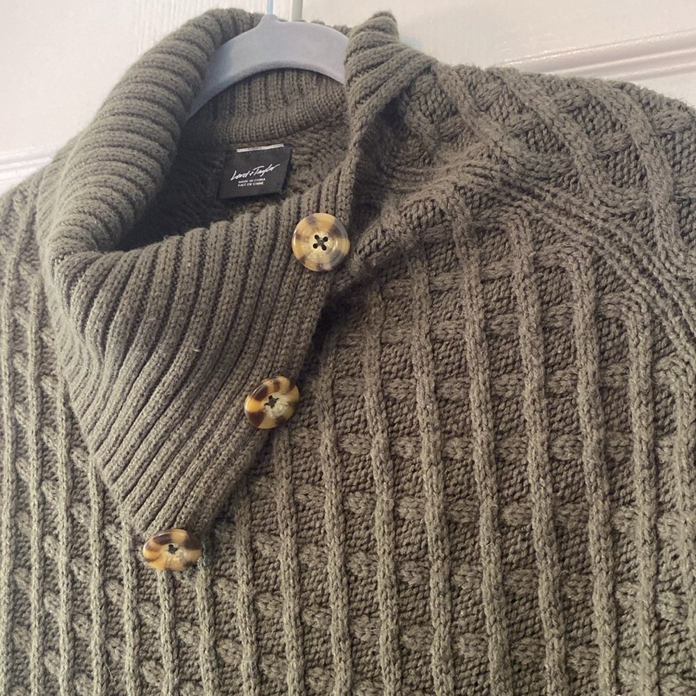 Lord & Taylor Knit Poncho Sweater - Picture 3 of 9